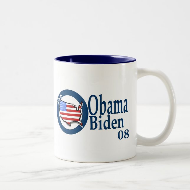 Obama Biden 08 Zweifarbige Tasse (Rechts)