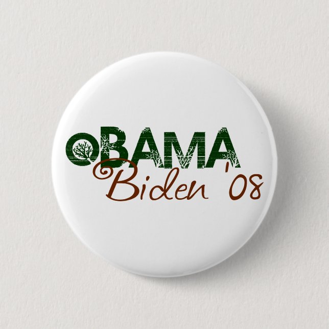 Obama Biden 2008 (grüne Ausgabe) Button (Vorderseite)