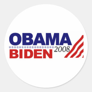 Obama Biden 2008 Runder Aufkleber