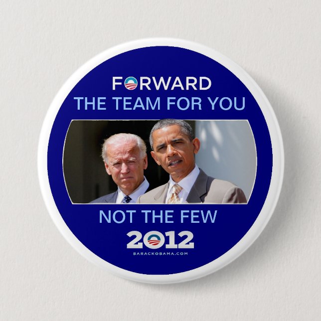 Obama/Biden 2012 Das Team für Sie Button (Vorderseite)