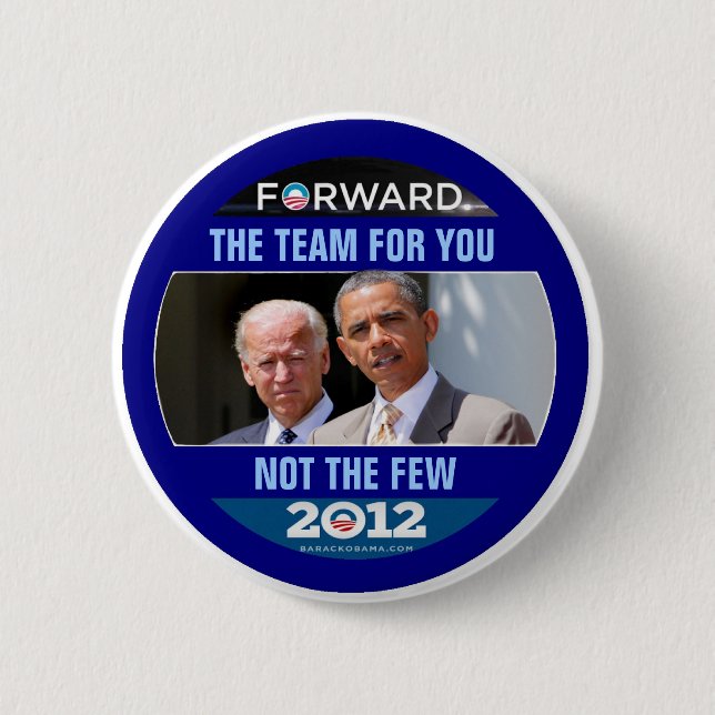 Obama Biden 2012 das Team für Sie Button (Vorderseite)