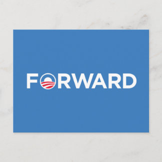 Obama Biden 2012 Forward (White on Light Blue) Postkarte