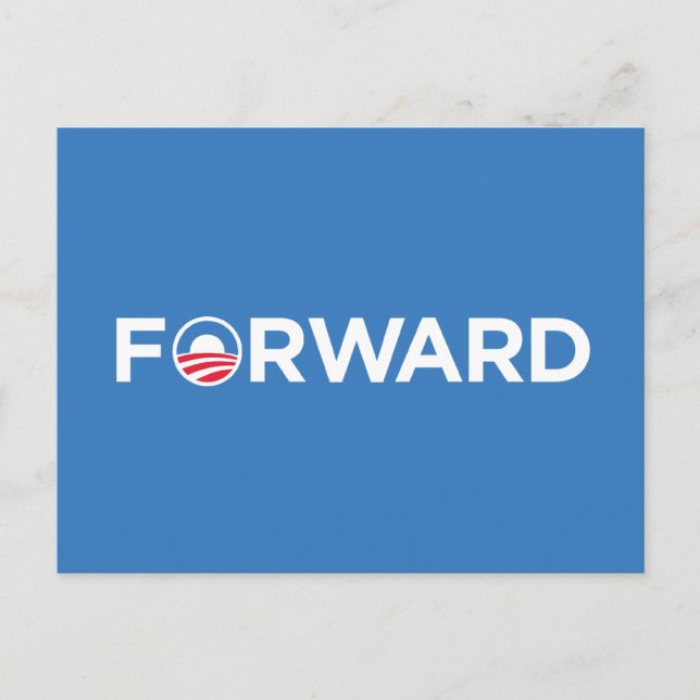 Obama Biden 2012 Forward (White on Light Blue) Postkarte (Vorderseite)