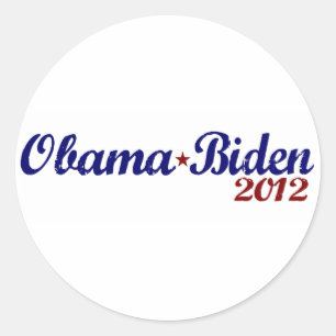 Obama Biden 2012 Runder Aufkleber