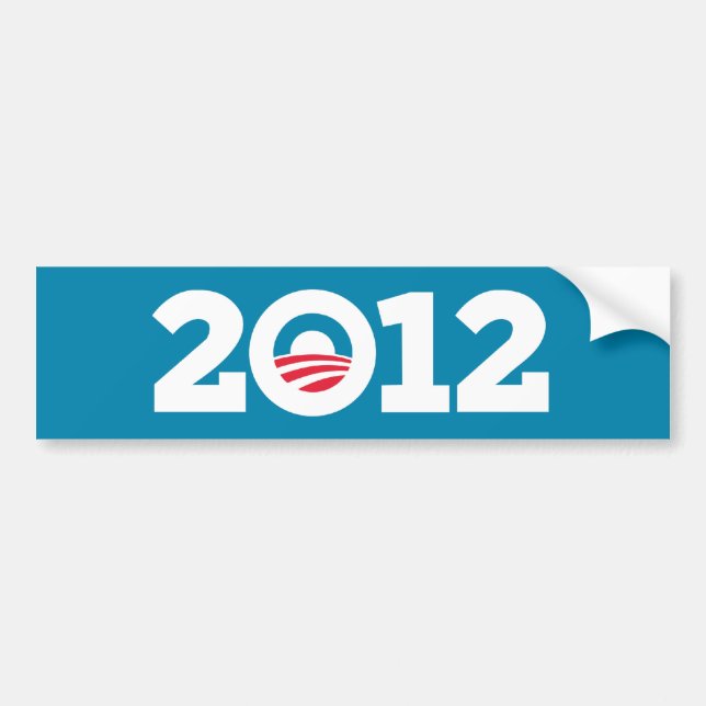 Obama/Biden 2012 (weiß auf Blau) Autoaufkleber (Vorne)