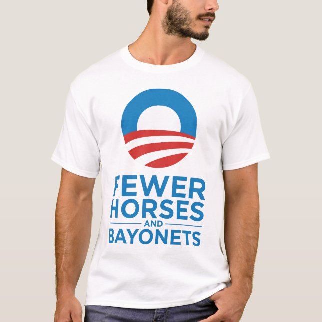 Obama Biden 2012 weniger Pferde und Bajonette T-Shirt (Vorderseite)