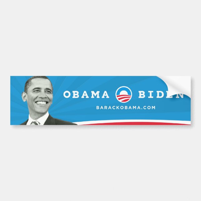 Obama Biden Barack Obama schwarzes u. weißes Bild Autoaufkleber (Vorne)