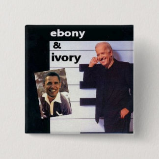 Obama-/Biden Ebenholz-Elfenbein-Quadrat-Knopf Button