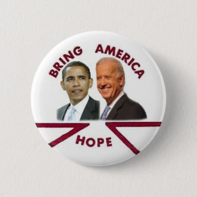 Obama/Biden Hoffnungs-Knopf Button (Vorderseite)