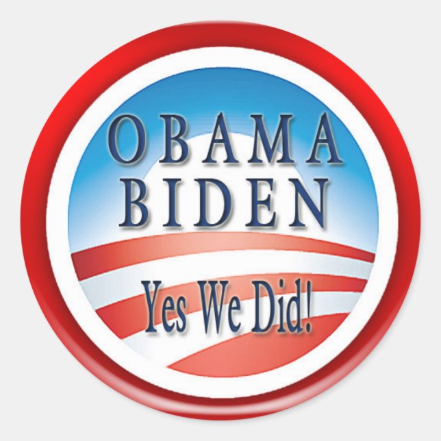 OBAMA BIDEN "JA, WIR HABEN" STICKER (Vorderseite)