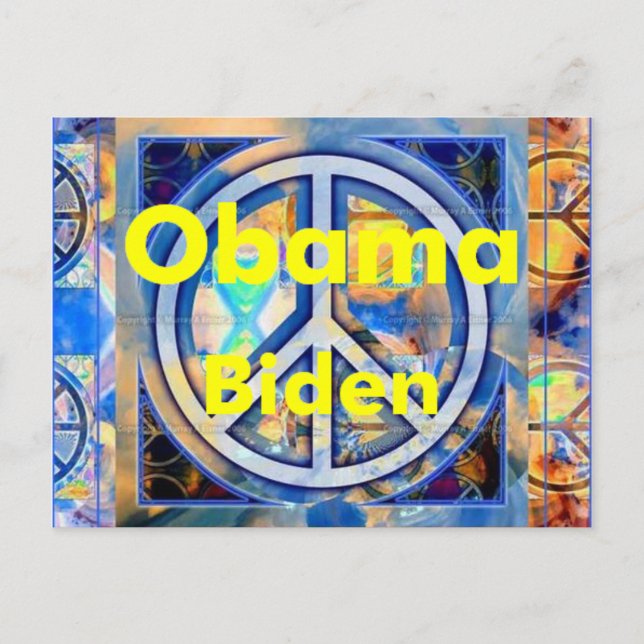 Obama Biden PEACE Postcard Postkarte (Vorderseite)