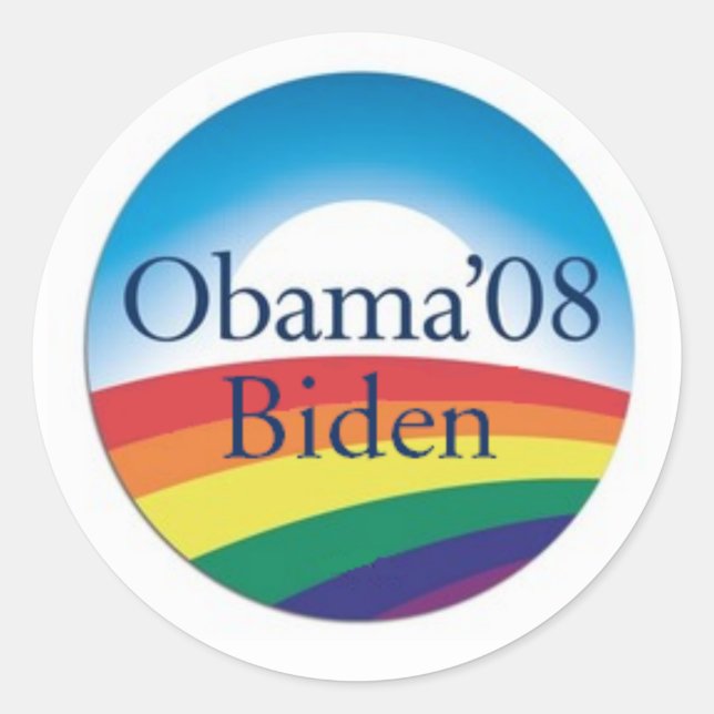 Obama Biden RAINBOW Stickers (Vorderseite)