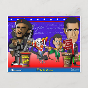 Obama Biden Romney Ryan Postkarte