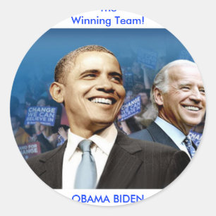 Obama Biden Runder Aufkleber