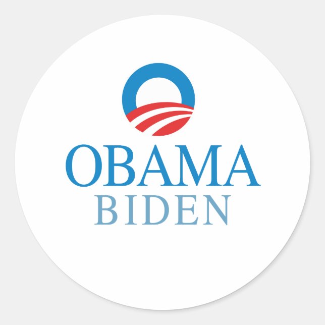 Obama Biden Runder Aufkleber (Vorderseite)