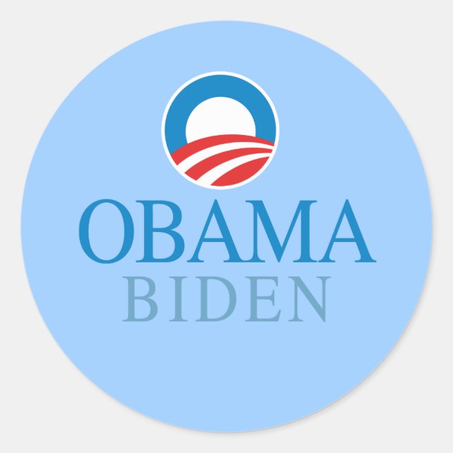 Obama Biden Runder Aufkleber (Vorderseite)