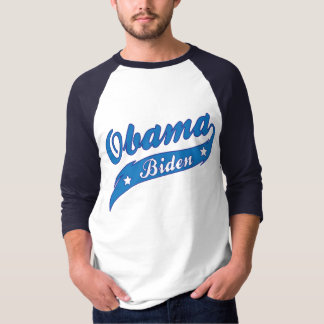 Obama Biden Vintager Swoosh-blaues grafisches T-Shirt