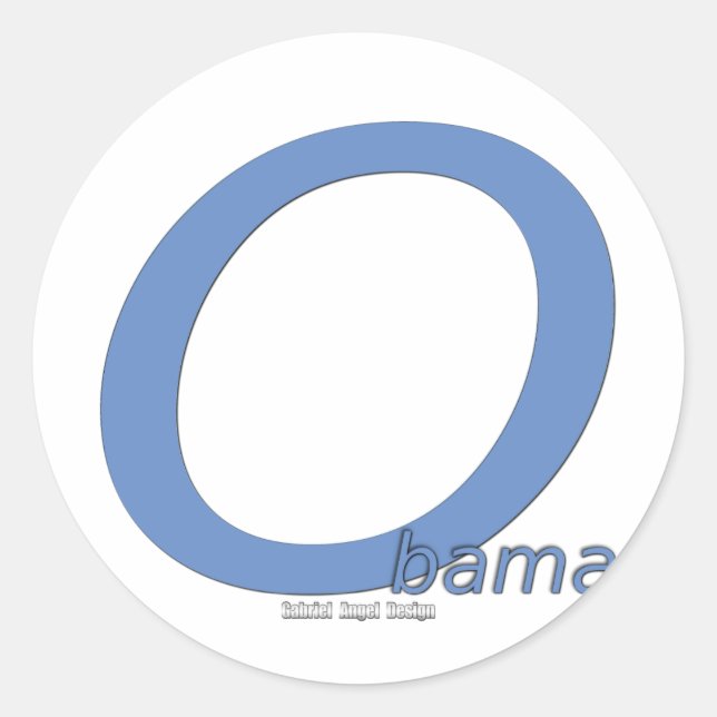 Obama Big O Runder Aufkleber (Vorderseite)