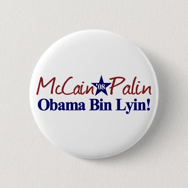 Obama-bin Lyin (McCain Palin 2008) Button (Vorderseite)