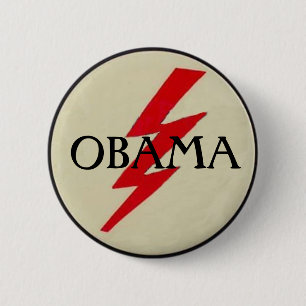OBAMA-Blitz-Bolzen-Knopf Button