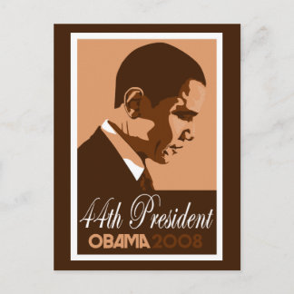 Obama Brown 44. Präsident Postcard 3 Postkarte