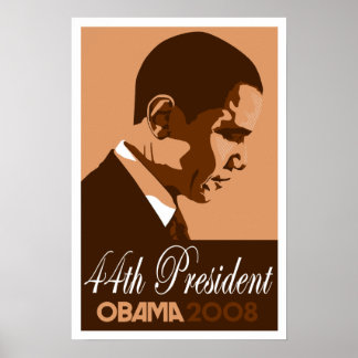 Obama Brown 44. Präsident Poster