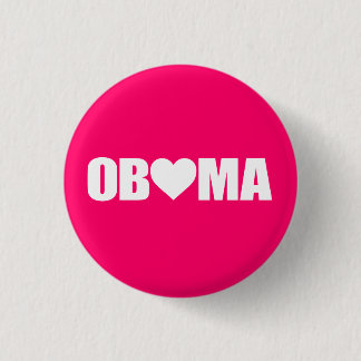 ""OBAMA" BUCHSTABIERT MIT HERZEN " BUTTON