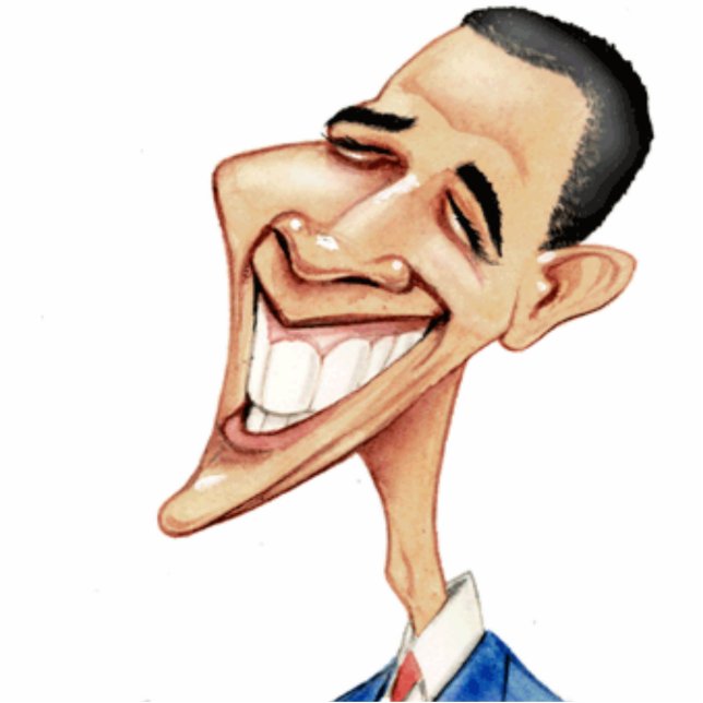 Obama-Cartoon-Foto-Skulptur Freistehende Fotoskulptur (Vorne)