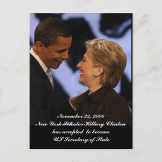 Obama - Clinton Amtseinführung Keepsakes Postkarte