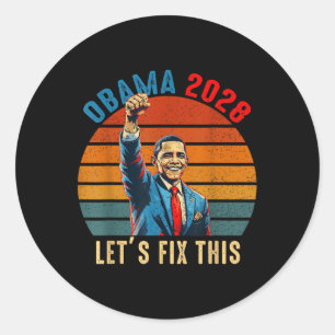 Obama Comeback 2028 Erklärung 0 Runder Aufkleber
