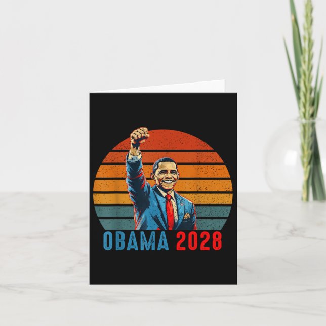 Obama Comeback 2028 Erklärung 4 Karte (Vorderseite)