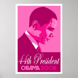 Obama Dark Pink 44. Präsident Poster