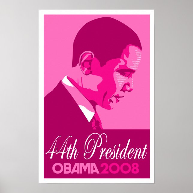 Obama Dark Pink 44. Präsident Poster (Vorne)
