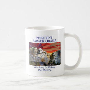 Obama, der der Geschichtsmount rushmore Tasse
