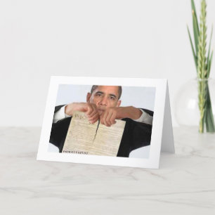 Obama, der oben die Konstitution zerreißt Karte