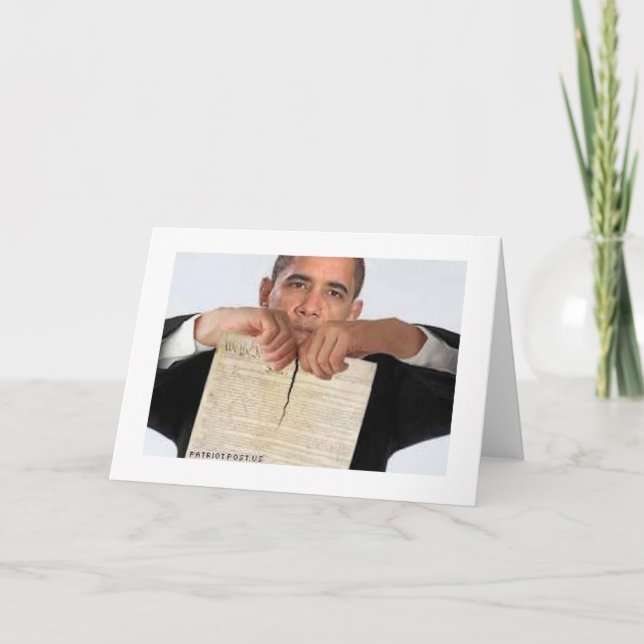 Obama, der oben die Konstitution zerreißt Karte (Vorderseite)