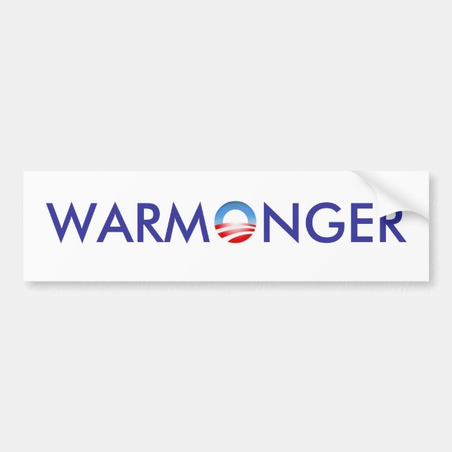 Obama der Warmonger Autoaufkleber (Vorne)