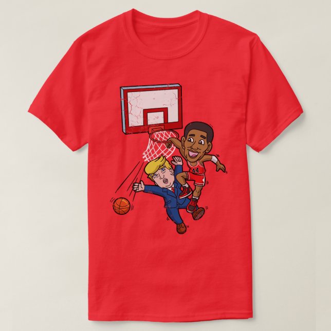 Obama Dunks zu Trump T-Shirt (Design vorne)