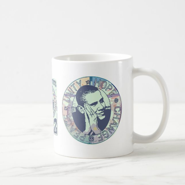 Obama-Einheit, Hoffnung, Änderung und Frieden 2012 Kaffeetasse (Rechts)