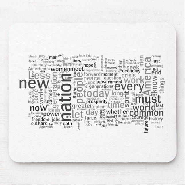 Obama-Einweihungs-Rede Tagcloud Mousepad (Vorne)