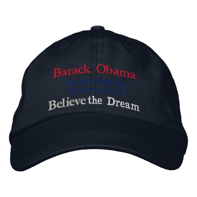 Obama Einweihungstag 2009_ bestickter Hut (Vorderseite)
