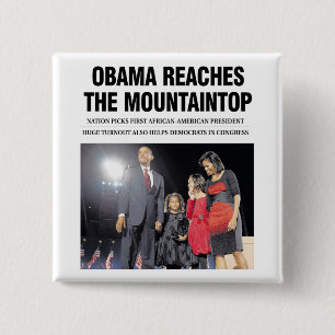 Obama erreicht den Bergspitzen-Knopf Button