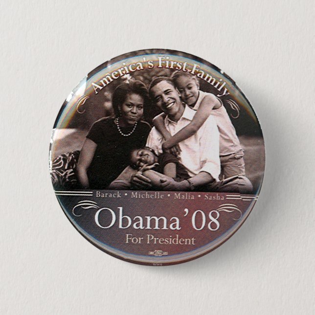 Obama-Familie - Knopf Button (Vorderseite)