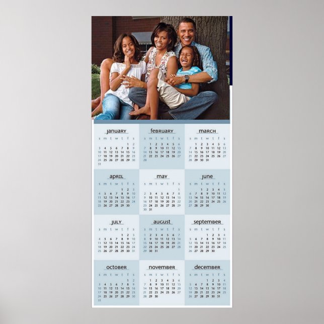 OBAMA FAMILY CALENDAR 2010 POSTER (Vorne)