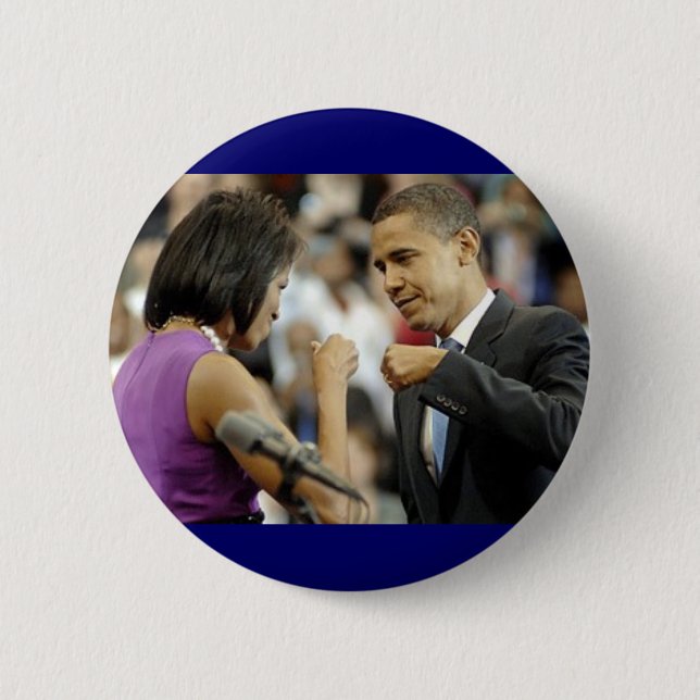 Obama-Faust-Pumpen-Knopf Button (Vorderseite)