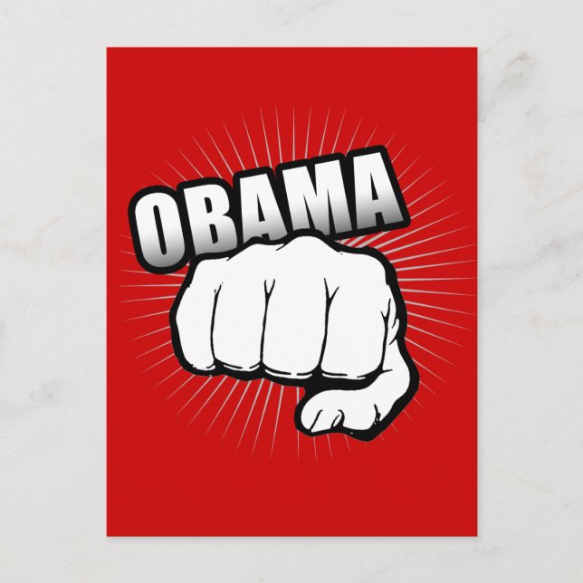 Obama-Faustpumpe Postkarte (Vorderseite)