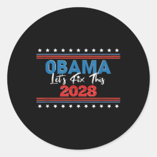 Obama-Flagge USA Vintage Patriotisch 2028 Politisc Runder Aufkleber