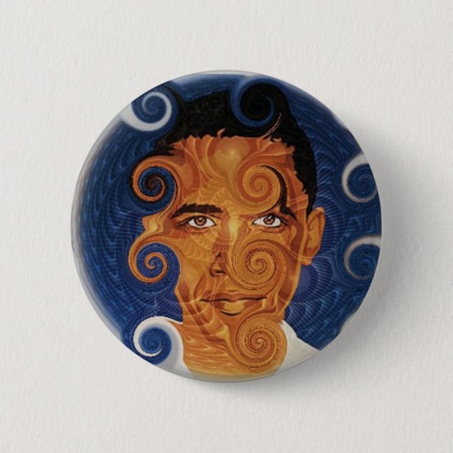 Obama-Fraktal Design Knopf Button (Vorderseite)