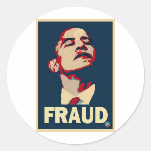 Obama Fraud Runder Aufkleber