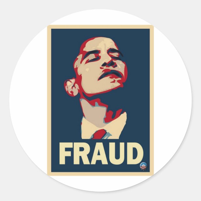 Obama Fraud Runder Aufkleber (Vorderseite)